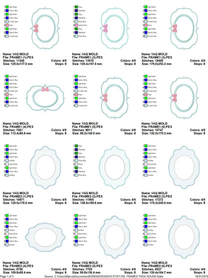 Frame embroidery designs set - Frame Applique Design Shape Embroidery Machine embroidery pattern - monogram quilt instant download digital Marcia Embroidery