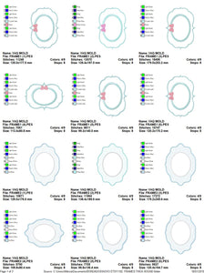 Frame embroidery designs set - Frame Applique Design Shape Embroidery Machine embroidery pattern - monogram quilt instant download digital