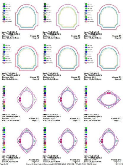 Frame embroidery designs set - Frame Applique Design Shape Embroidery Machine embroidery pattern - monogram quilt instant download digital Marcia Embroidery