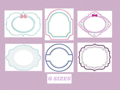 Frame embroidery designs set - Frame Applique Design Shape Embroidery Machine embroidery pattern - monogram quilt instant download digital Marcia Embroidery