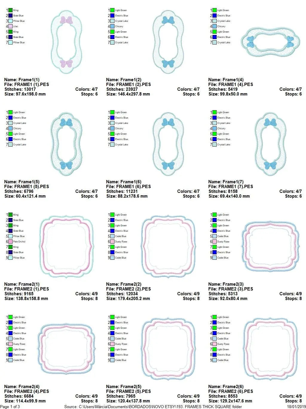 Frame embroidery designs set - Frame Applique Design - Shape Embroidery machine embroidery design - digital file instant download monogram Marcia Embroidery