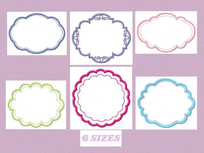Frame embroidery designs - Frame Applique Design set machine embroidery design - Shape embroidery file frame for monogram - instant download Marcia Embroidery