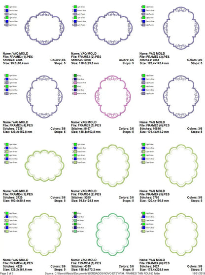 Frame embroidery designs - Frame Applique Design set machine embroidery design - Shape embroidery file frame for monogram - instant download Marcia Embroidery