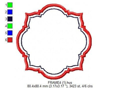 Frame embroidery designs set - Frame Applique Design Machine embroidery pattern - Monogram frame shape tag embroidery file  instant download