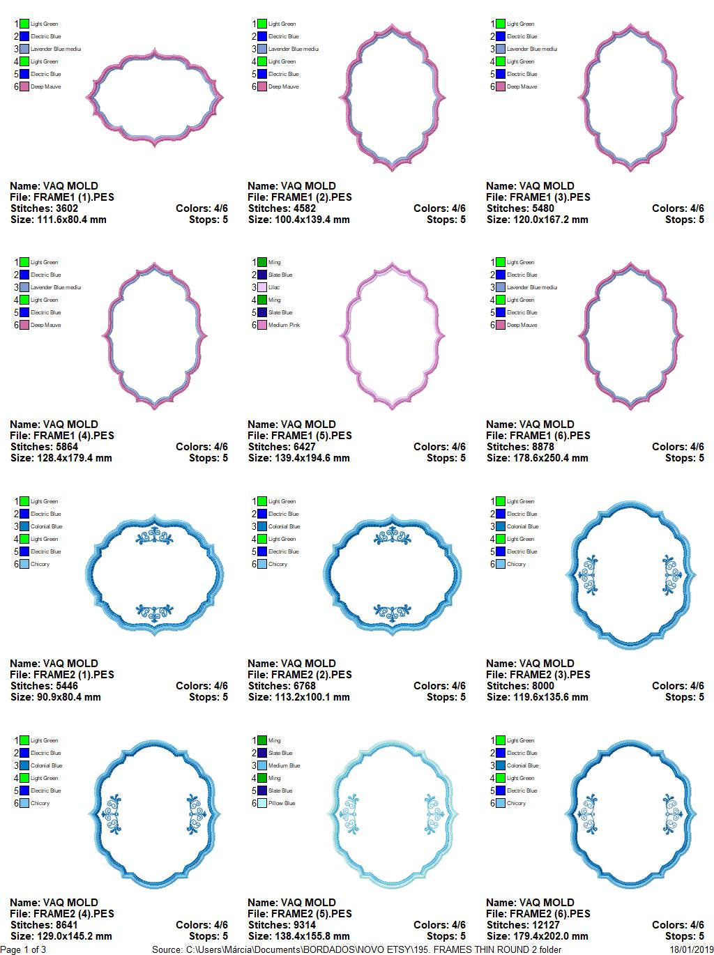 Frame embroidery designs set - Frame Applique Design Machine embroidery pattern - Monogram frame shape tag embroidery file  instant download