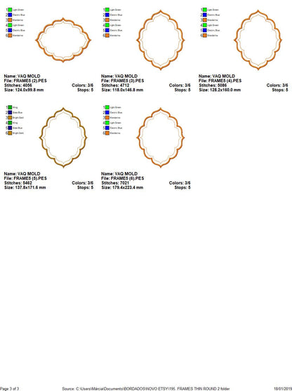 Frame embroidery designs set - Frame Applique Design Machine embroidery pattern - Monogram frame shape tag embroidery file  instant download