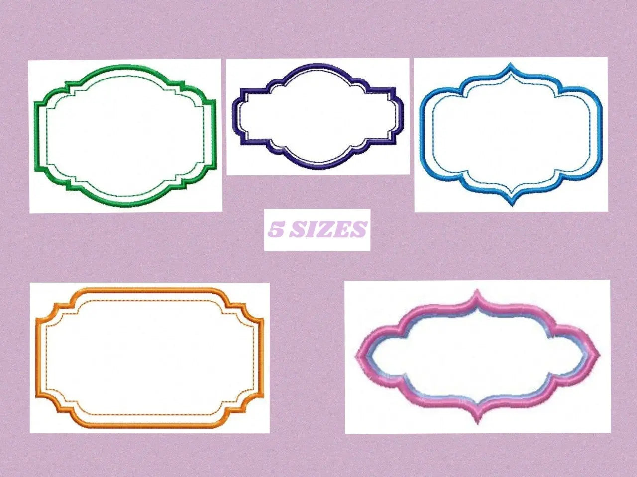Frame embroidery designs set - Frame Applique Design machine embroidery pattern - monogram shape embroidery file - instant download jef pes Marcia Embroidery