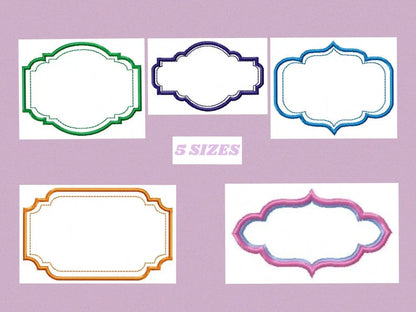 Frame embroidery designs set - Frame Applique Design machine embroidery pattern - monogram shape embroidery file - instant download jef pes Marcia Embroidery