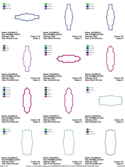 Frame embroidery designs set - Frame Applique Design machine embroidery design - monogram frame applique design - towel embroidery file