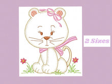 Load image into Gallery viewer, Cat embroidery design - Animal embroidery designs machine embroidery pattern - Kitty embroidery file - baby girl embroidery cat applique
