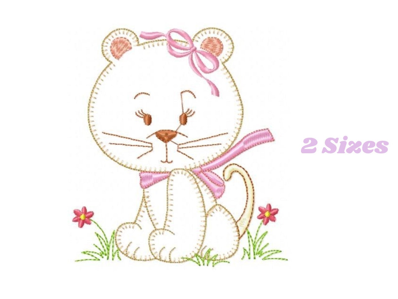 Cat embroidery design - Animal embroidery designs machine embroidery pattern - Kitty embroidery file - baby girl embroidery cat applique