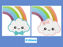 Cargar imagen en el visor de la galería, Cloud embroidery design - rainbow embroidery design machine embroidery pattern - baby girl embroidery file - kid embroidery newborn boy
