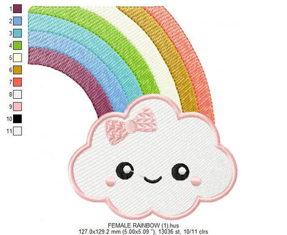 Cloud embroidery design - rainbow embroidery design machine embroidery pattern - baby girl embroidery file - kid embroidery newborn boy Marcia Embroidery