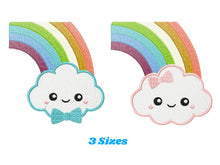 Cargar imagen en el visor de la galería, Cloud embroidery design - rainbow embroidery design machine embroidery pattern - baby girl embroidery file - kid embroidery newborn boy
