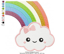 Load image into Gallery viewer, Cloud embroidery design - rainbow embroidery design machine embroidery pattern - baby girl embroidery file - kid embroidery newborn boy
