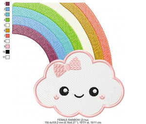 Cloud embroidery design - rainbow embroidery design machine embroidery pattern - baby girl embroidery file - kid embroidery newborn boy