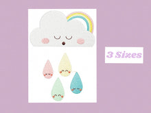 Laden Sie das Bild in den Galerie-Viewer, Cloud embroidery design - rainbow embroidery design machine embroidery pattern - baby embroidery file - burp bib toddler instant download
