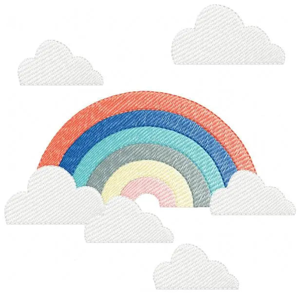 Cloud embroidery design - Rainbow embroidery designs machine embroidery pattern - Baby girl embroidery file - digital download sky rainbow Marcia Embroidery