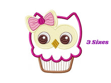 Laden Sie das Bild in den Galerie-Viewer, Owl embroidery designs - Bird embroidery design machine embroidery pattern - instant download owl applique design - girl embroidery cupcake
