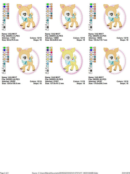 Deer embroidery design - Animal embroidery designs machine embroidery pattern - newborn embroidery file - baby girl embroidery file download