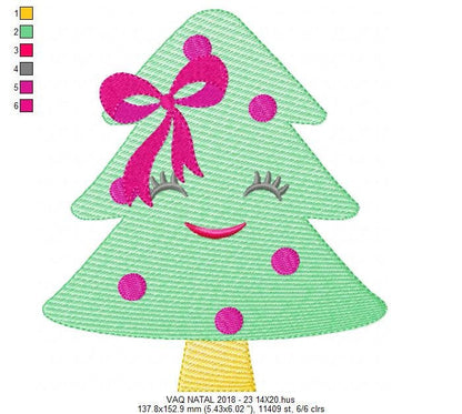 Xmas tree embroidery designs - Christmas embroidery design machine embroidery pattern - Xmas embroidery file instant download Holiday Winter