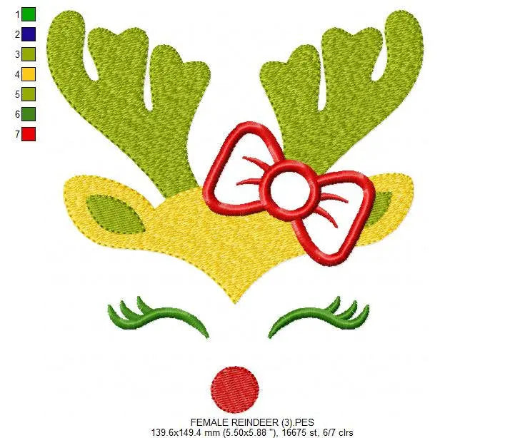 Christmas Rudolf Reindeer Embroidery Design - Xmas embroidery designs machine embroidery pattern - Holiday embroidery file instant download Marcia Embroidery