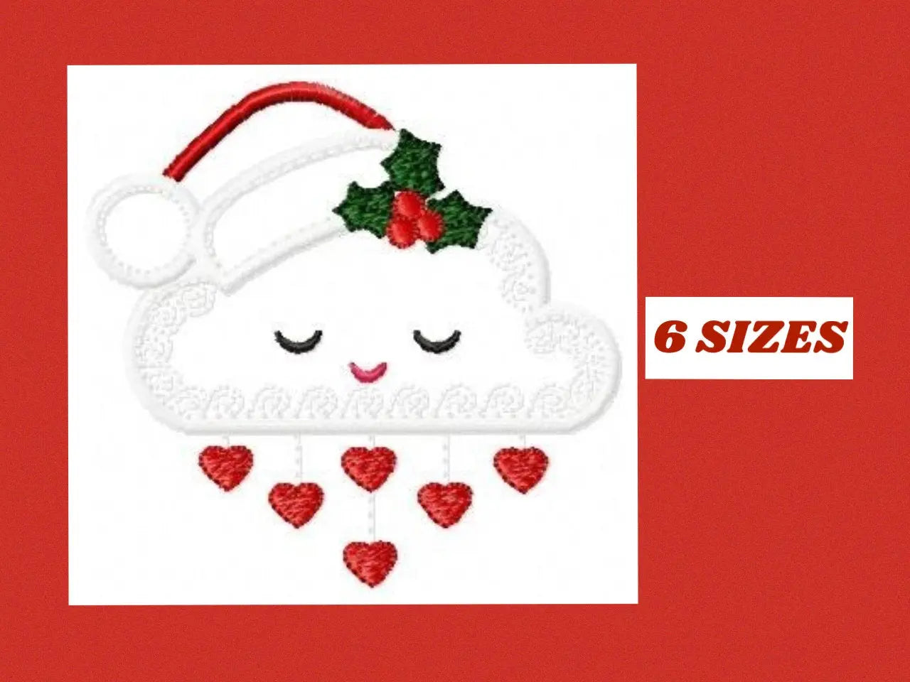 Xmas embroidery designs - Cloud embroidery design machine embroidery pattern - Christmas embroidery file - instant download Christmas design Marcia Embroidery