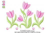 Cargar imagen en el visor de la galería, Flowers embroidery designs - Tulip embroidery design machine embroidery pattern - rose embroidery file - tea towel apron kitchen cloth
