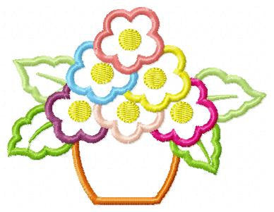 Flowers embroidery designs - Flower vase embroidery design machine embroidery pattern - rose embroidery file kitchen towel instant download