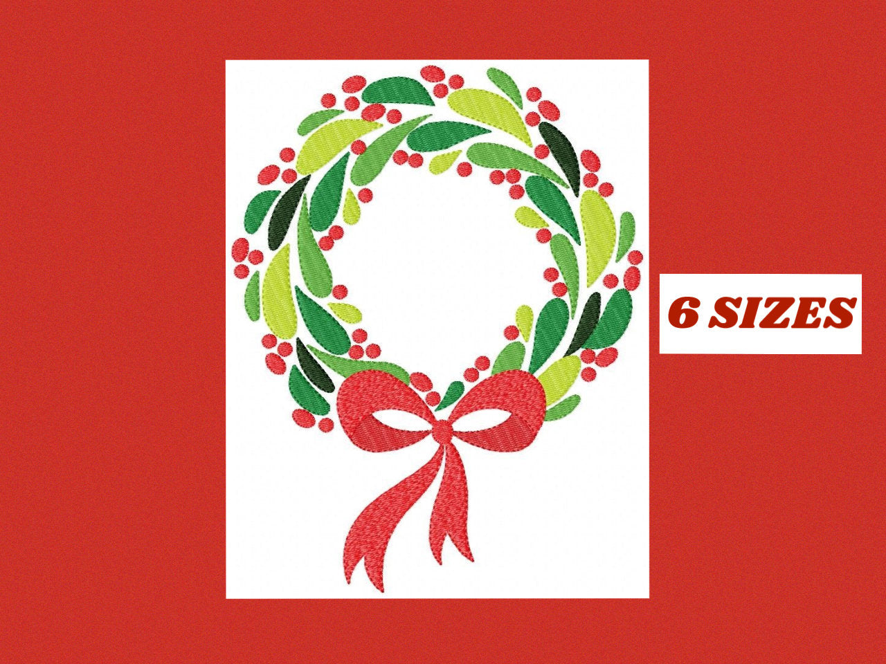 Xmas Wreath embroidery designs - Holly Wreath embroidery design machine embroidery pattern - Christmas Wreath embroidery file download