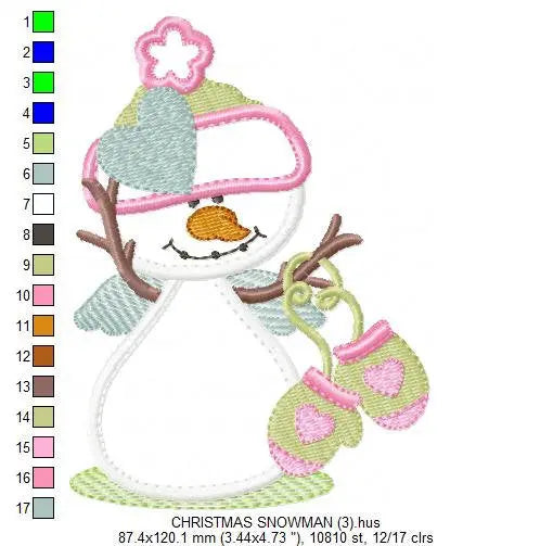 Snowman embroidery designs - Xmas embroidery design machine embroidery pattern - Christmas embroidery file - instant download Snowman design Marcia Embroidery