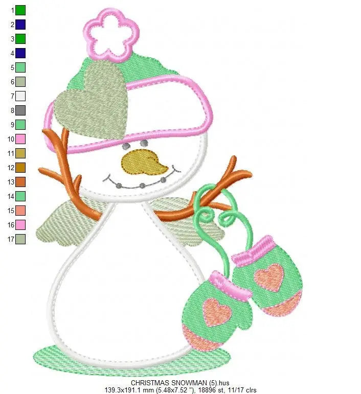 Snowman embroidery designs - Xmas embroidery design machine embroidery pattern - Christmas embroidery file - instant download Snowman design Marcia Embroidery