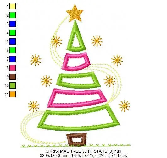 Christmas tree embroidery designs - Xmas embroidery design machine embroidery pattern - Christmas decor embroidery file - instant download Marcia Embroidery