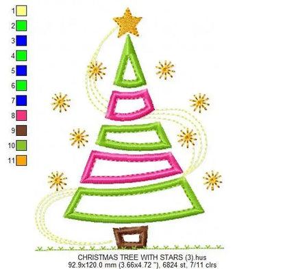 Christmas tree embroidery designs - Xmas embroidery design machine embroidery pattern - Christmas decor embroidery file - instant download Marcia Embroidery