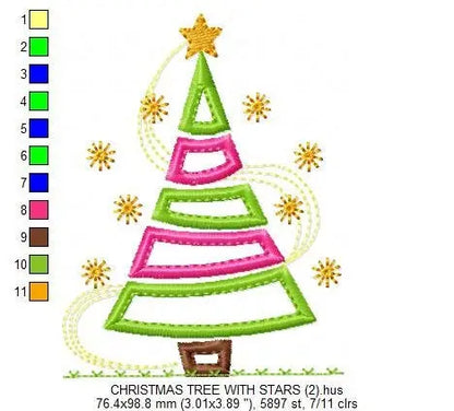 Christmas tree embroidery designs - Xmas embroidery design machine embroidery pattern - Christmas decor embroidery file - instant download Marcia Embroidery