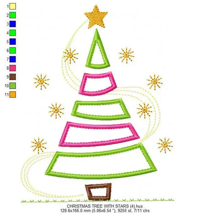 Christmas tree embroidery designs - Xmas embroidery design machine embroidery pattern - Christmas decor embroidery file - instant download Marcia Embroidery