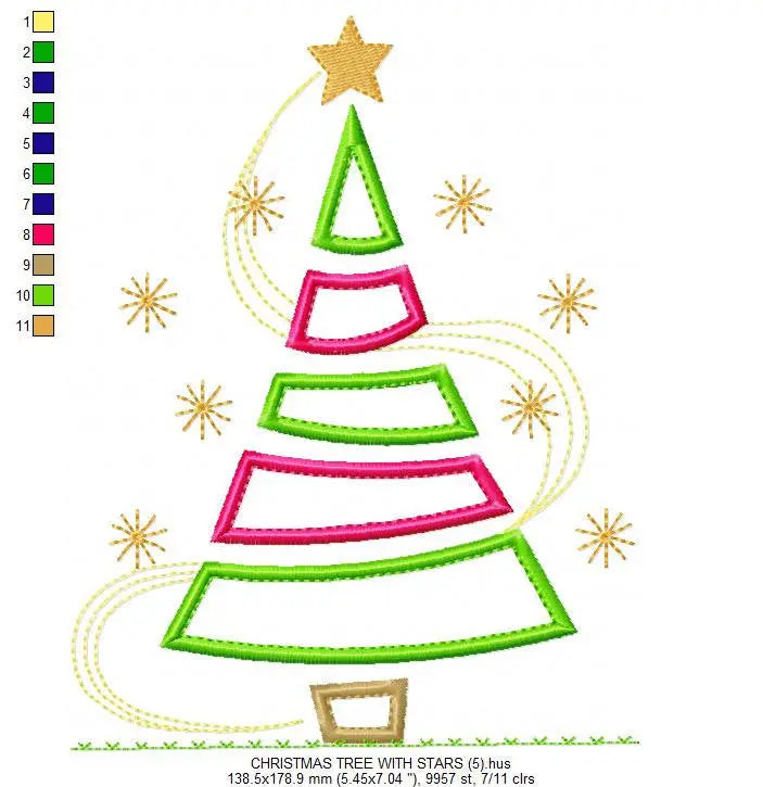 Christmas tree embroidery designs - Xmas embroidery design machine embroidery pattern - Christmas decor embroidery file - instant download Marcia Embroidery