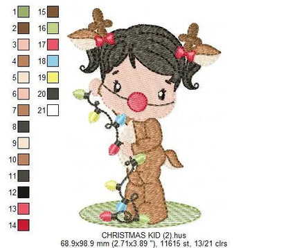 Xmas Girl Elf embroidery designs -  Reindeer Santa Claus Helper embroidery design machine embroidery pattern - instant digital download pes Marcia Embroidery
