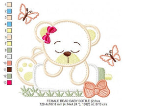 Bear embroidery designs - Teddy embroidery design machine embroidery pattern - Baby girl embroidery file - boy embroidery bear applique