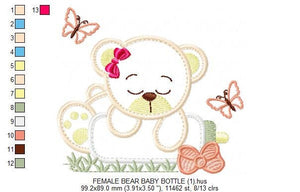 Bear embroidery designs - Teddy embroidery design machine embroidery pattern - Baby girl embroidery file - boy embroidery bear applique