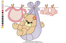 Load image into Gallery viewer, Baby Bear embroidery designs - Teddy embroidery design machine embroidery pattern - baby girl embroidery file - boy embroidery Bear applique
