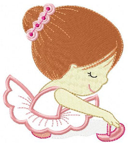 Ballerina embroidery designs - Ballet dancer embroidery design machine embroidery pattern - Girl tutu flowers - Instant download pes jef dst