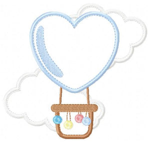 Balloon embroidery designs - Hot air balloon embroidery design machine embroidery pattern - Sky embroidery file - Heart embroidery applique