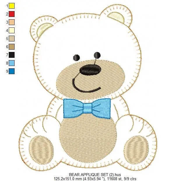 Bear embroidery designs - Teddy embroidery design machine embroidery pattern - boy embroidery file - baby girl embroidery Cute bear applique Marcia Embroidery