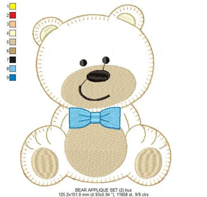 Bear embroidery designs - Teddy embroidery design machine embroidery pattern - boy embroidery file - baby girl embroidery Cute bear applique Marcia Embroidery
