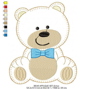 Bear embroidery designs - Teddy embroidery design machine embroidery pattern - boy embroidery file - baby girl embroidery Cute bear applique