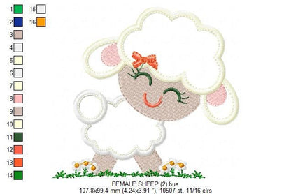 Sheep applique embroidery design - Lamb embroidery designs machine embroidery pattern - Newborn baby file - Instant download pes jef dst vp3 Marcia Embroidery