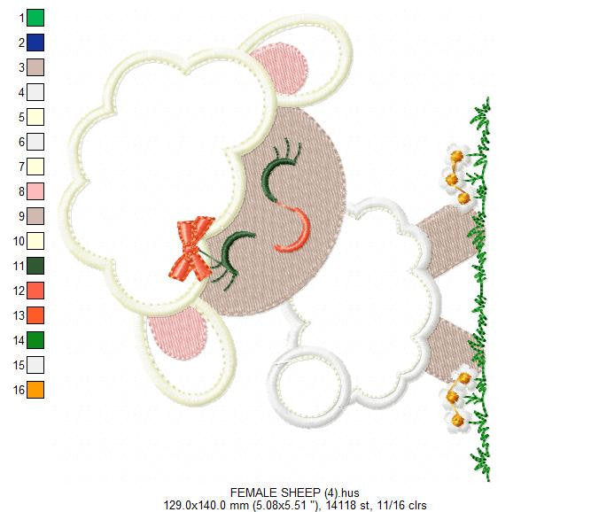 Sheep applique embroidery design - Lamb embroidery designs machine embroidery pattern - Newborn baby file - Instant download pes jef dst vp3 Marcia Embroidery