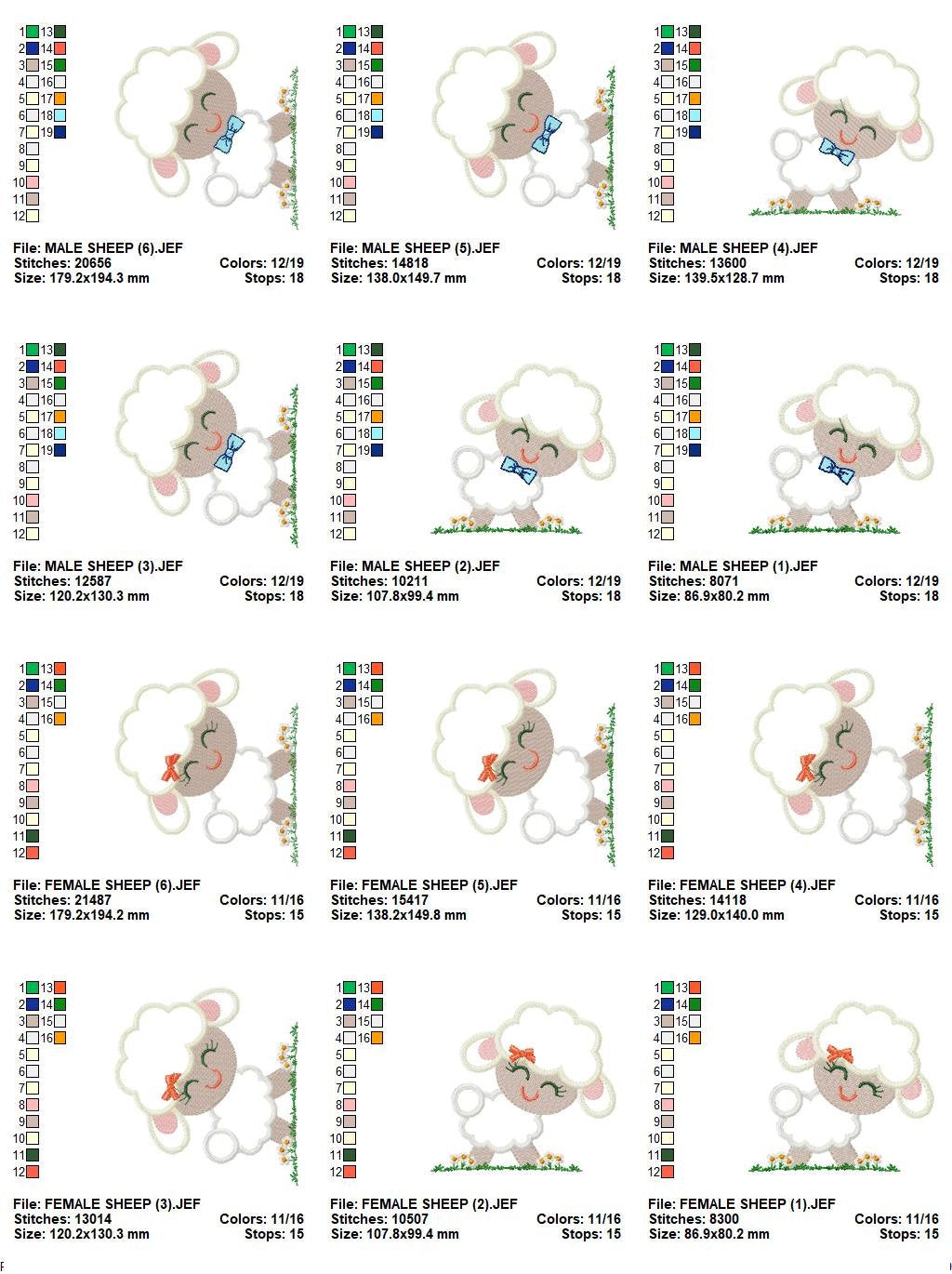 Sheep applique embroidery design - Lamb embroidery designs machine embroidery pattern - Newborn baby file - Instant download pes jef dst vp3 Marcia Embroidery