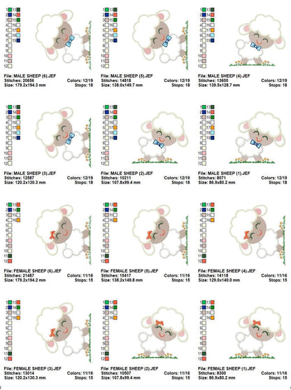 Sheep applique embroidery design - Lamb embroidery designs machine embroidery pattern - Newborn baby file - Instant download pes jef dst vp3 Marcia Embroidery